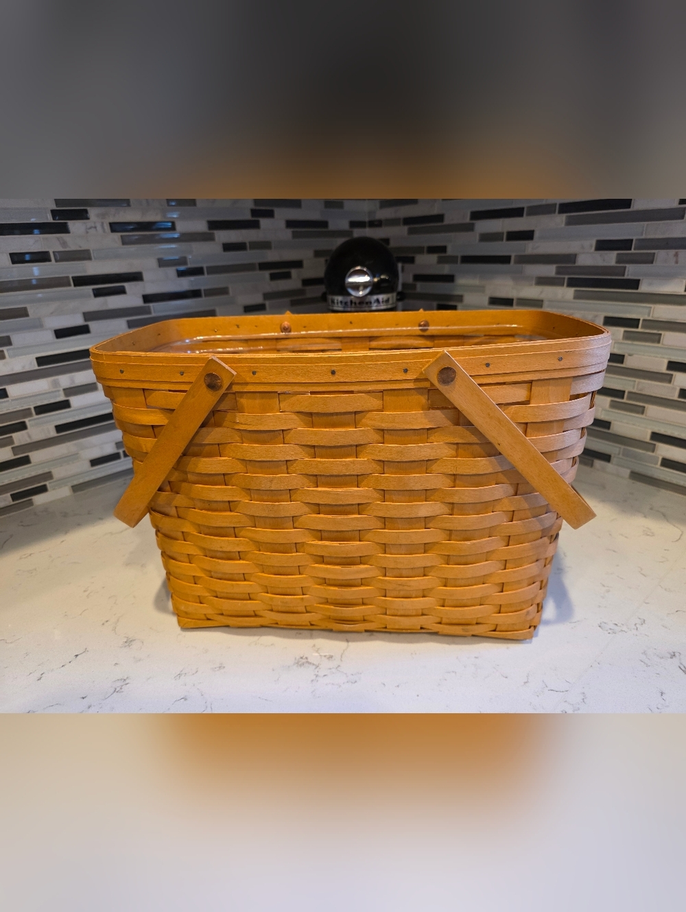 Longaberger Magazine Basket in Natural Tan